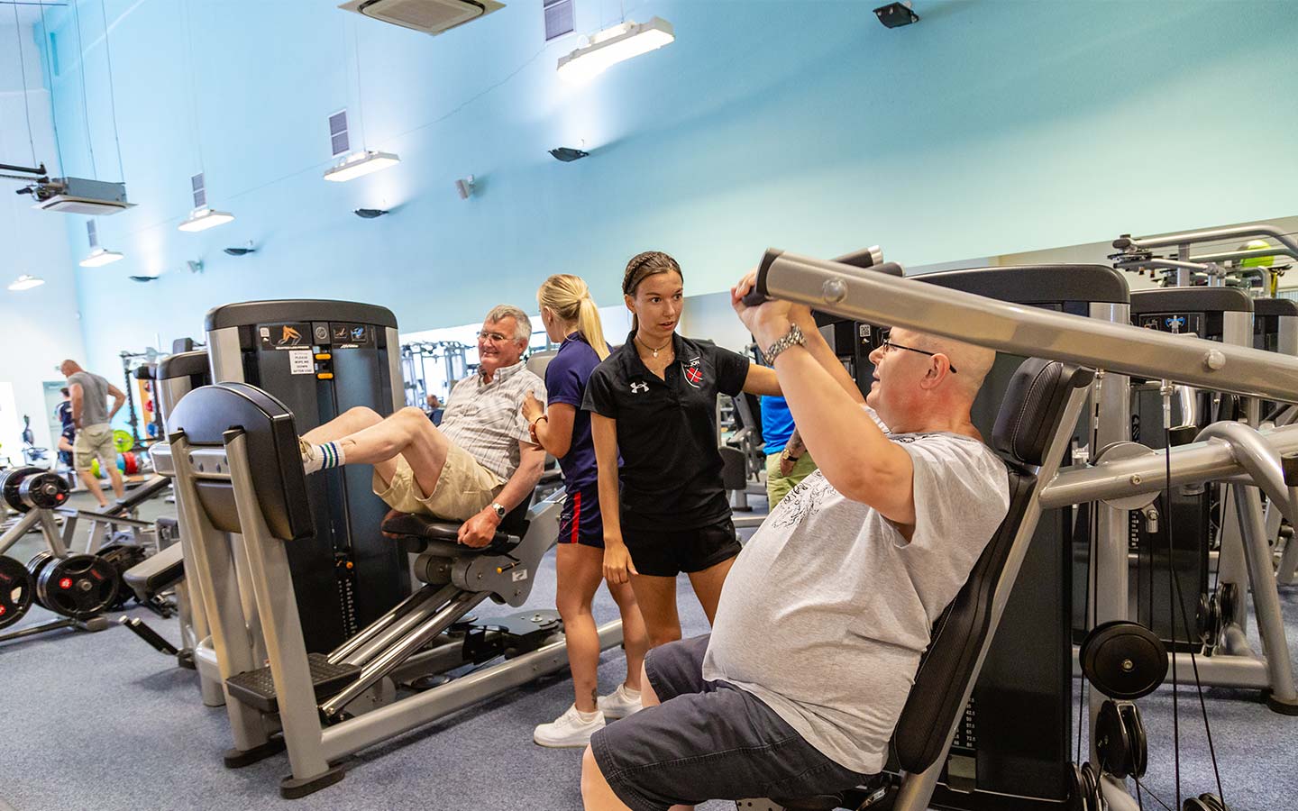 Patients work out at our health research clinic