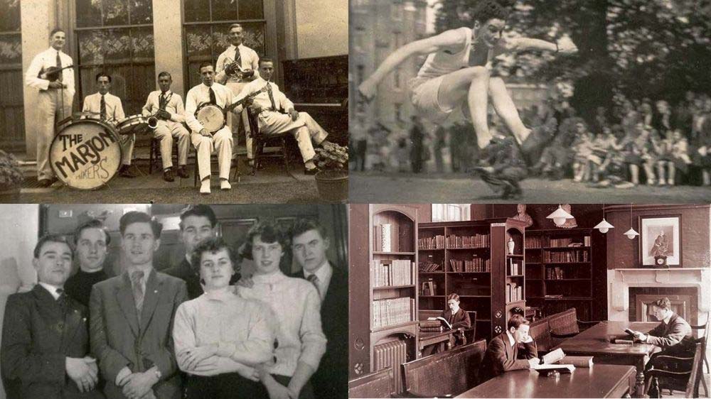 Collage of old black and white Marjon photos